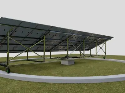 Solar Energy 360 Deg Manual Tracker System 3D model