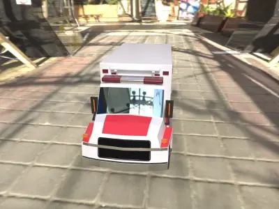 The ambulance is never late Low-poly 3D model