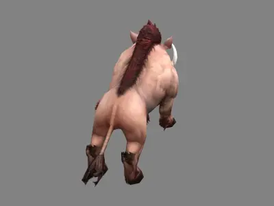 Cartoon wild boar Low-poly 3D model