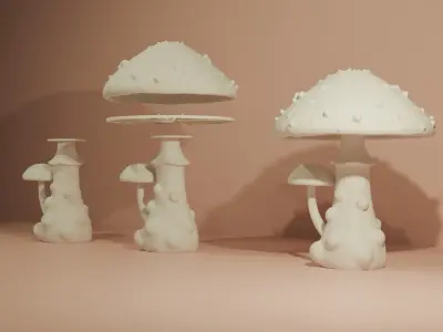  Mushroom decorative lamp 3D print model