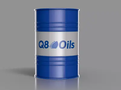 Realistic Q8 Oils Barrel 3D Model Low-poly 3D model