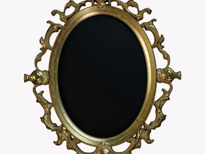 Oval Mirror Frame PBR Low-poly 3D model