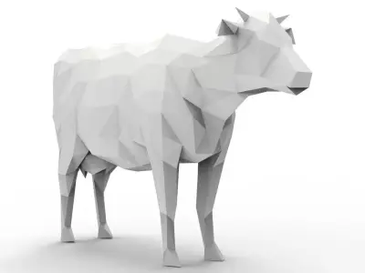 Lowpoly Animal - Cow Low-poly 3D model