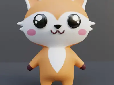 Kawaii animals 3D model
