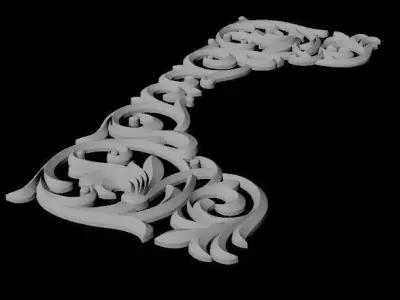 Central decor ornament for furniture 3D model 240