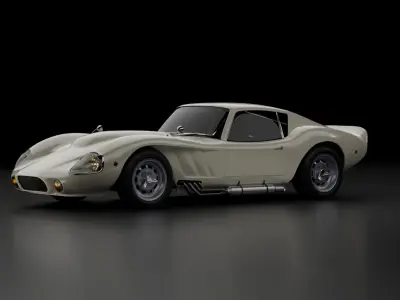 1960s  Le Mans Style GT Racing Classic Coupe Low-poly 3D model