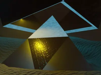 Pyramid CYBERPUNK Low-poly 3D model