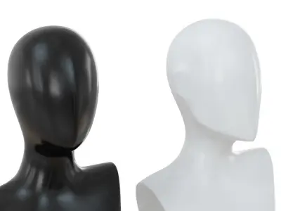 Female black and white bust 105 3D model