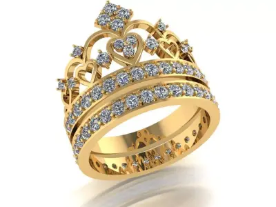 Crown ring 3D print model
