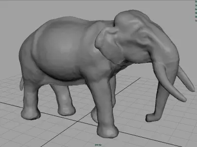Asian Elephant Mother Low-poly 3D model