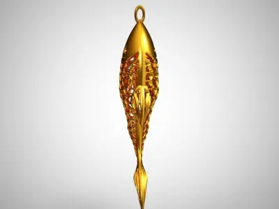 Metal Fish Necklace 3D print model