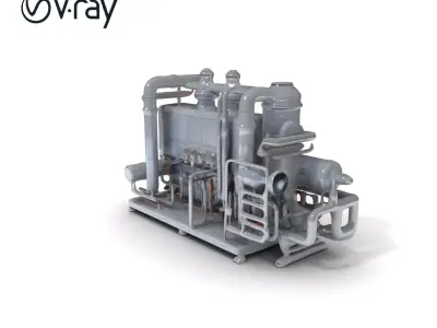 Industrial Engine Model Pack with PBR Textures Low-poly 3D model
