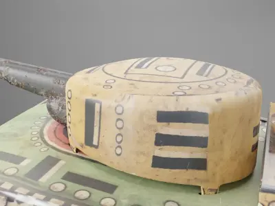 Vintage 1940s Childs Toy Tank - PBR 3D model