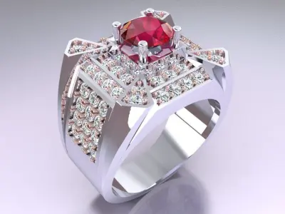 Diamond Rings - Mens Rings - N4156 3D print model