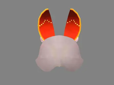 Cartoon rabbit mask - face mask Low-poly 3D model