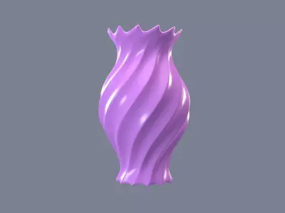 Vase porcelain pink 4 3D model