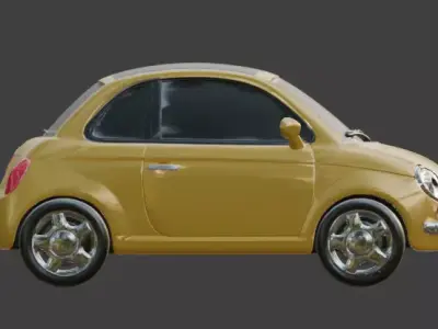 Yellow Cartoon School Bus 3D Model Low-poly 3D model