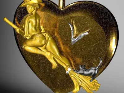 Pendant Witch 3D print model