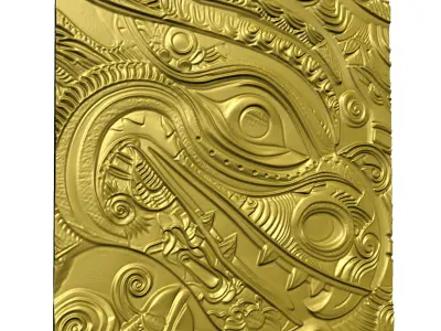Bas-relief aboriginal art CNC 3D relief wallart 3D print model