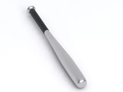 Baseball Bat Silver 3D model