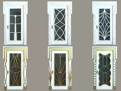 SET DOORS art deco style 3D model