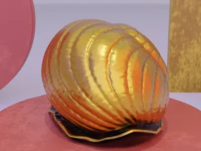 Snail gold Low-poly 3D model