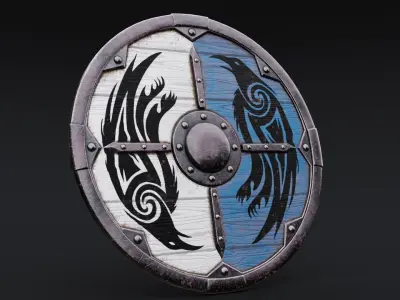 Viking Shield - Raven 3D model
