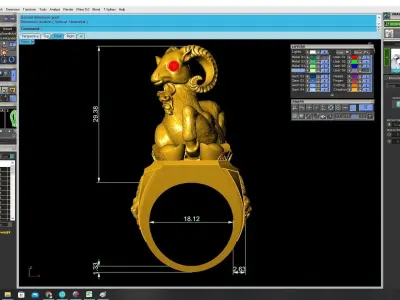 luxury female goat ring 3718 3D print model