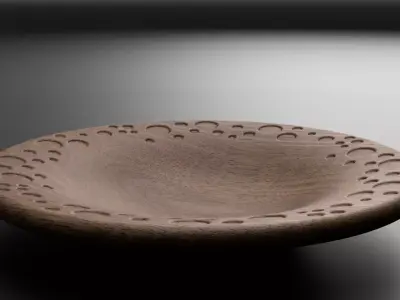 Water Drop Crater Decorative Plate 3D Model 230mm STL OBJ 3D print model
