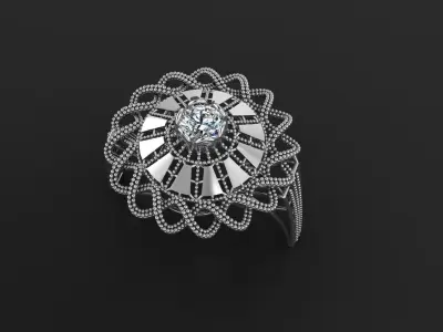 Single Stone Engagement Ring 3D print  3D print model