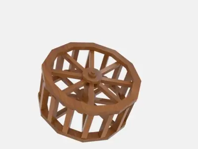 Wheel Water Low-poly 3D model