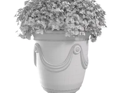 Flowers in a classic Vase Flowerpot for decoration 3D model