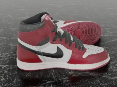 NIKE AIR JORDAN 1 HIGH OG LOST FOUND 3D SHOES Low-poly 3D model