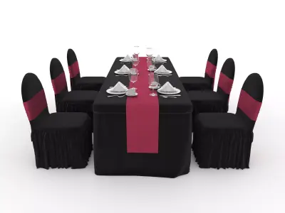 Banquet Table and Chair 142 3D model