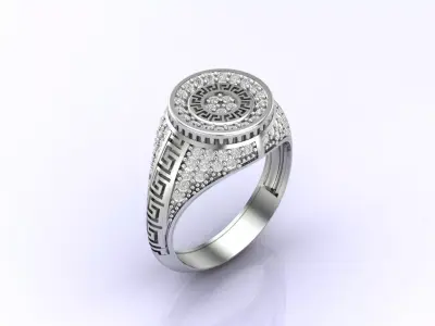 Print Ready STL 3DM  Gents Rings Diamond Men Ring  3D print model 100