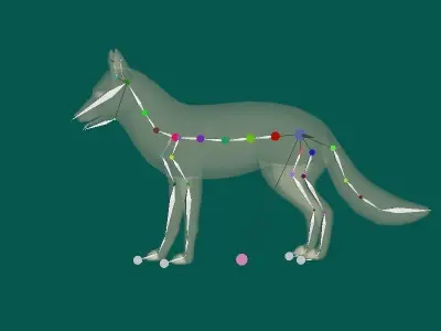 Red Fox Animals Low-poly 3D model