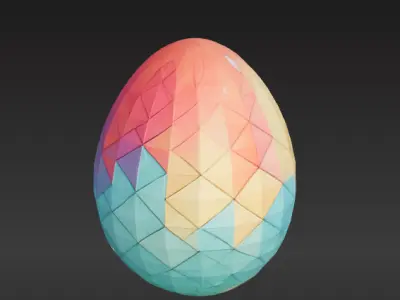 Low-Poly Easter Egg with Geometric Pattern Free 3D model