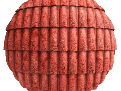 Roof Tile Materials 5- By 3 color Pbr By Sbsar 4k Texture