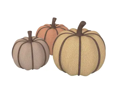 Fabric Pumpkin Decor SET 3D model