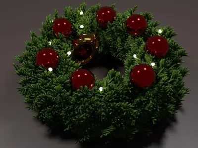 Christmas wreath 3D model 3D model