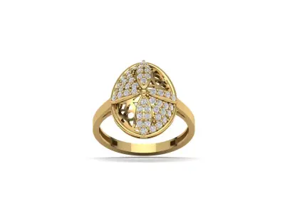 STL 3DM Women Ring Womens Ring Diamonds With Stone Model 3D print model