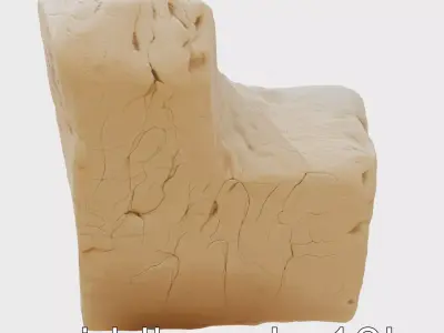 Ancient Stone Textured Block Model Low-poly 3D model