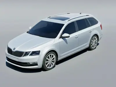 Low Poly Skoda Octavia Combi 2013 Game-Ready  Low-poly 3D model