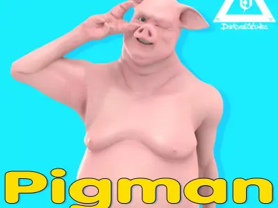 Rigged Pigman 3D Model for Poser and Daz 3D model