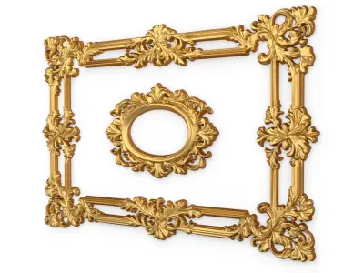 Plaster decorative frame ornament 16 3D model