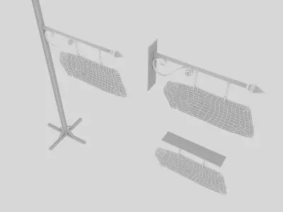 old stone empty sign 02 Low-poly 3D model