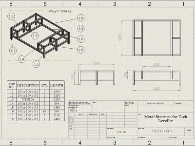 Metal Structure for Dock Leveller 3D print model