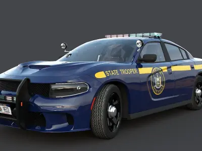 Dodge Charger Hellcat New York State Police  Low-poly 3D model