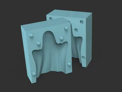 03 Ghosts Candle Molds - Halloween Craft Tool Molding 3D print model