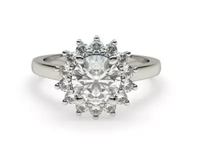 Round diamond engagement ring diana setting 3D print model